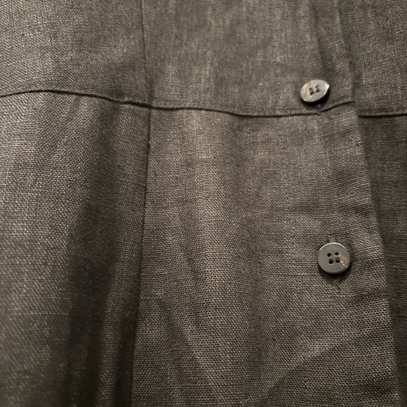 Hevron linen Black Button-Down Dress - Picture 5 of 5